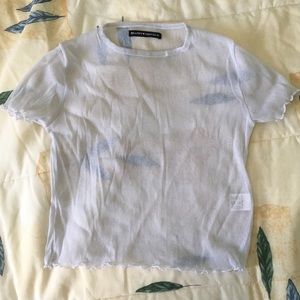 Brandy Melville White Porter Sparkly Top